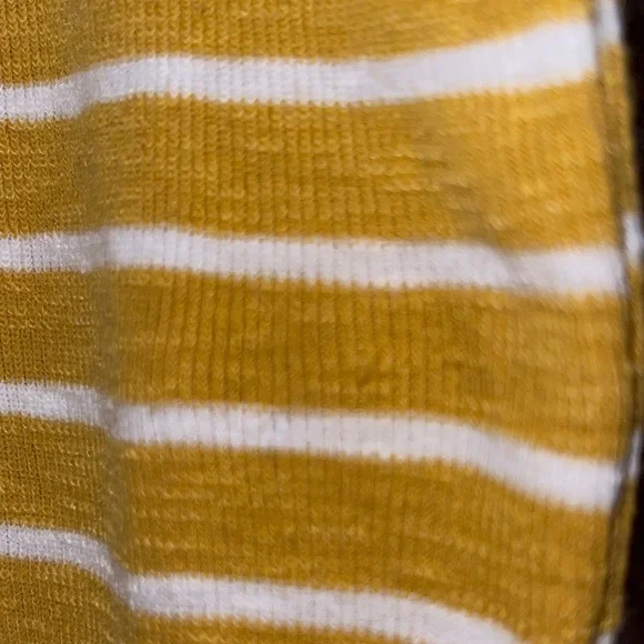 Time and Tru Yellow and White Striped Long Sleeve Top - Picture 5 of 5